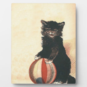 Vintage HALLOWEEN Black Cat Plaque