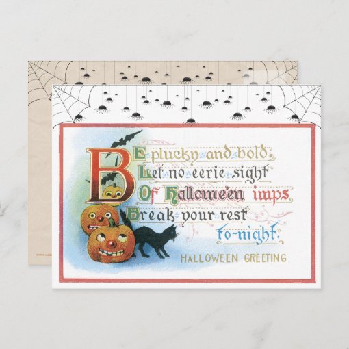 Vintage Halloween Black Cat Postcard | Zazzle