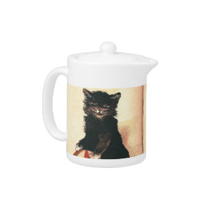 Vintage HALLOWEEN Black Cat Teapot