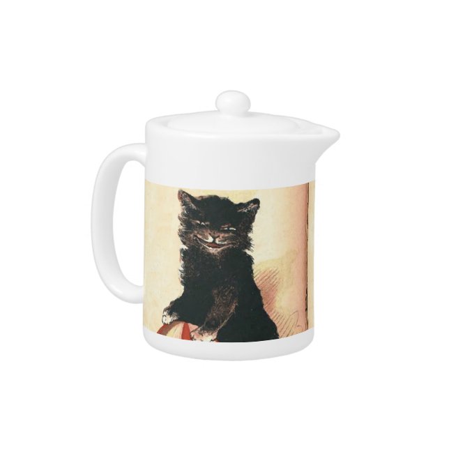 Vintage HALLOWEEN Black Cat Teapot (Left)