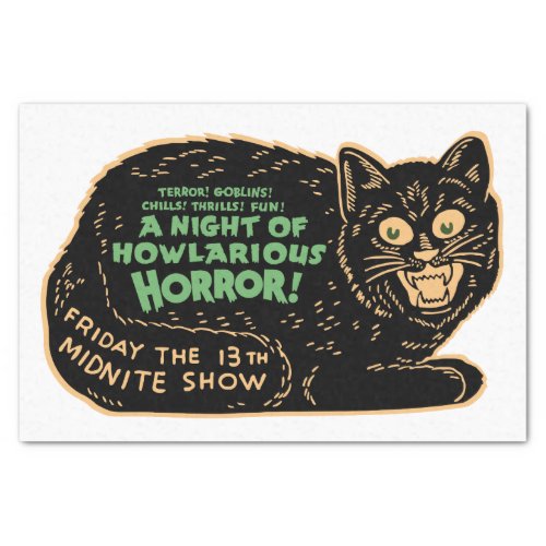 Vintage Halloween Black Cat Tissue Paper