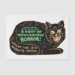 Vintage Halloween Black Cat Tissue Paper