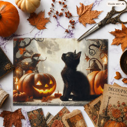 Vintage Halloween Black Cat Tissue Paper
