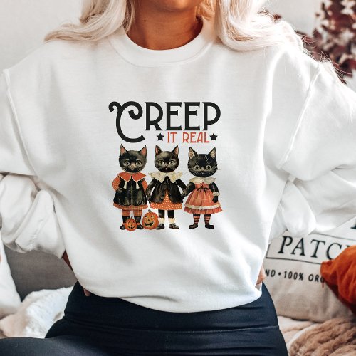 Vintage Halloween Black Cats Sweatshirt
