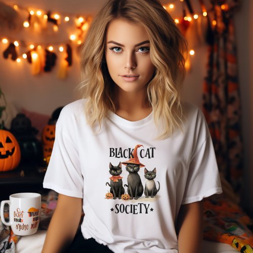 Vintage Halloween Black Cats  T_Shirt