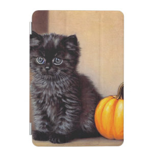 Vintage Halloween Black Kitten Illustration iPad Mini Cover