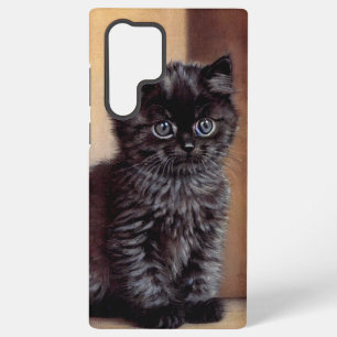 Vintage Halloween Black Kitten Illustration Samsung Galaxy S22 Ultra Case