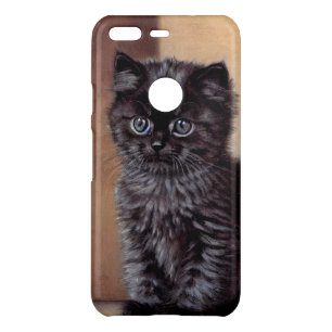Vintage Halloween Black Kitten Illustration Uncommon Google Pixel Case