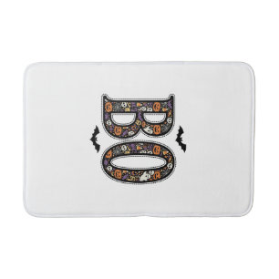 Vintage Halloween Boo Doodle Vector Design_1 Bath Mat