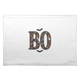 Vintage Halloween Boo Doodle Vector Design_1 Cloth Placemat