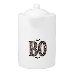 Vintage Halloween Boo Doodle Vector Design_1 Teapot