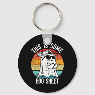 Vintage Halloween Boo Ghost Costume This is Some B Keychain