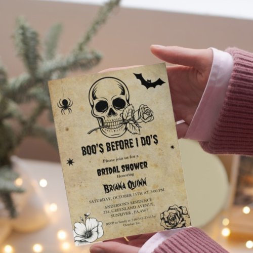 Vintage Halloween Boos Befor I Dos Bridal Shower Invitation