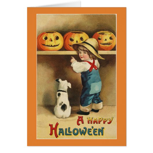 Vintage Halloween Boy Cards (Front)