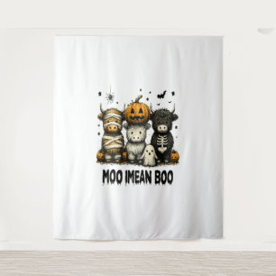 Vintage Halloween Bull Sheet Tapestry
