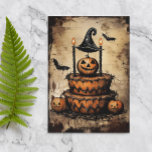 Vintage Halloween Cake Birthday  Card<br><div class="desc">This design may be personalized by choosing the Edit Design option. You may also transfer onto other items. Contact me at colorflowcreations@gmail.com or use the chat option at the top of the page if you wish to have this design on another product or need assistance. See more of my designs...</div>