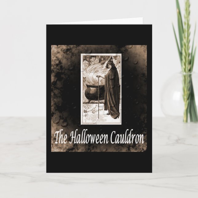 Vintage Halloween Caldron Card (Front)