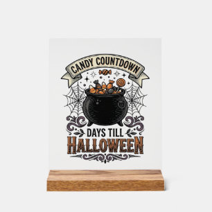 Vintage Halloween Candy Countdown Shirt Design_1 Acrylic Sign