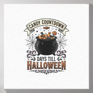 Vintage Halloween Candy Countdown Shirt Design_1 Canvas Photo Tile