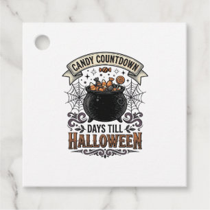 Vintage Halloween Candy Countdown Shirt Design_1 Favor Tags