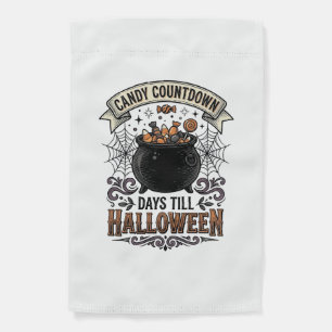 Vintage Halloween Candy Countdown Shirt Design_1 Garden Flag