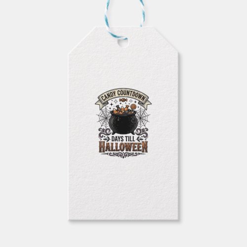 Vintage Halloween Candy Countdown Shirt Design_1 Gift Tags