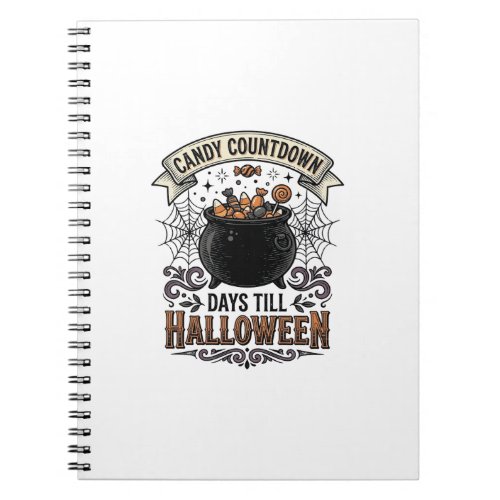 Vintage Halloween Candy Countdown Shirt Design_1 Notebook