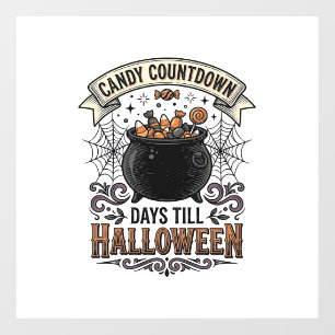 Vintage Halloween Candy Countdown Shirt Design_1 Window Cling