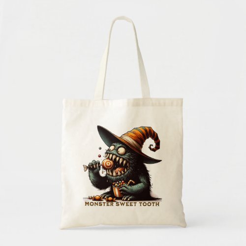 Vintage Halloween Candy Monster Tote Bag