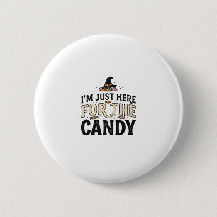 Vintage Halloween Candy Witch Hat Shirt Design_1 Button