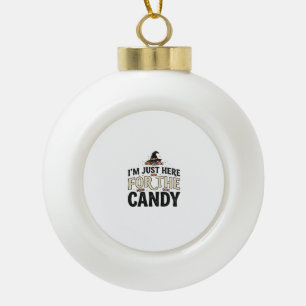 Vintage Halloween Candy Witch Hat Shirt Design_1 Ceramic Ball Christmas Ornament