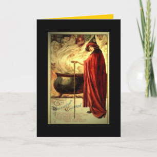Vintage Halloween card "Cauldron"
