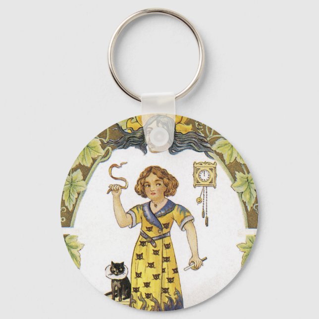 Vintage Halloween Card Keychain (Front)