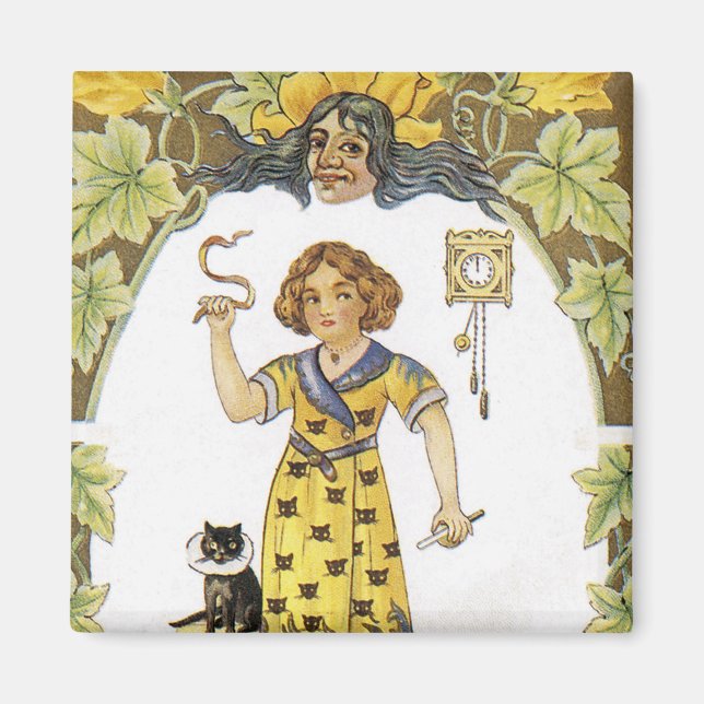 Vintage Halloween Card Magnet (Front)