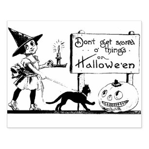 Vintage Halloween card making Rubber Stamp