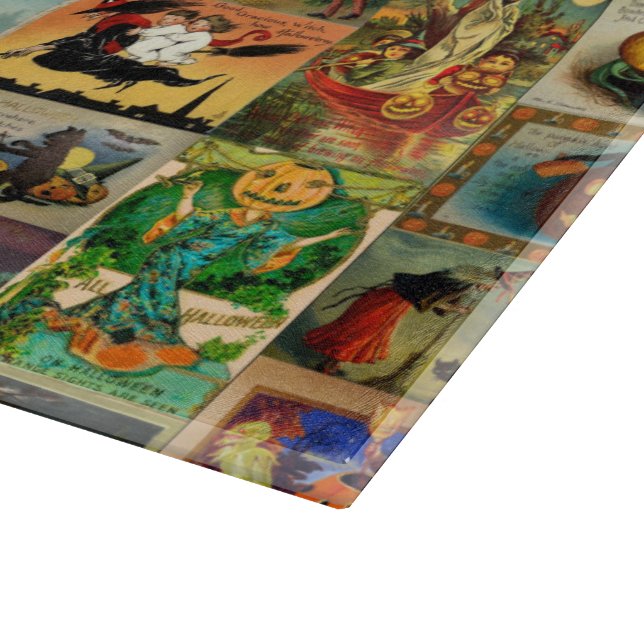 Vintage Halloween Cards Collage Cutting Board (Corner)