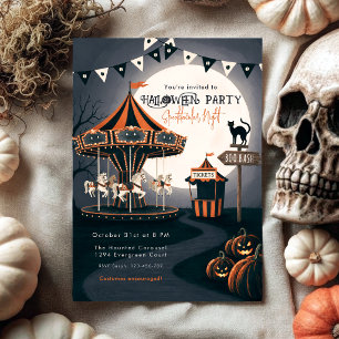 Vintage Halloween Carousel Party Invitation