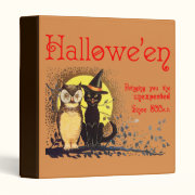 Vintage Halloween Cat and Owl Halloween Binder