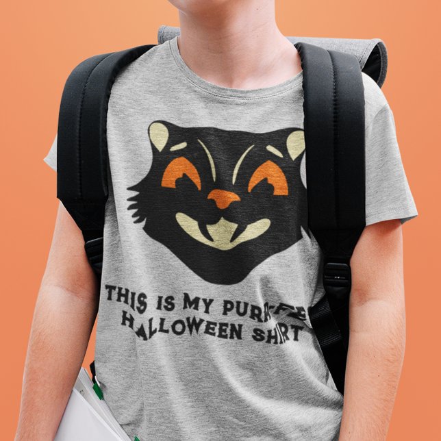 Vintage Halloween Cat Custom Slogan  T-Shirt (Creator Uploaded)