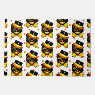 Vintage Halloween Cat in Top Hat Doormat