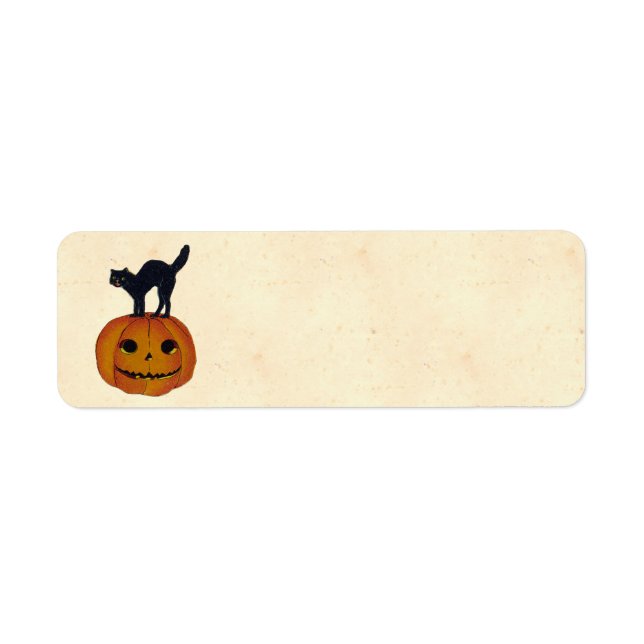 Vintage Halloween Cat Label (Front)