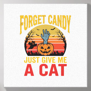 Vintage Halloween Cat Lover Funny Candy Shirt Desi Canvas Photo Tile