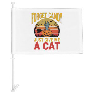 Vintage Halloween Cat Lover Funny Candy Shirt Desi Car Flag