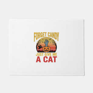 Vintage Halloween Cat Lover Funny Candy Shirt Desi Doormat