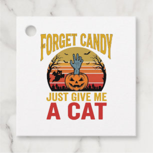 Vintage Halloween Cat Lover Funny Candy Shirt Desi Favor Tags