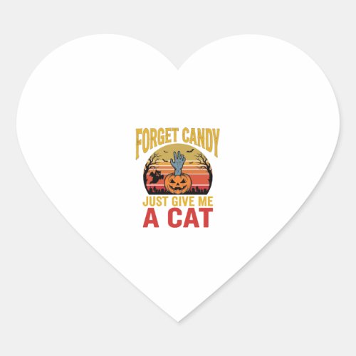 Vintage Halloween Cat Lover Funny Candy Shirt Desi Heart Sticker