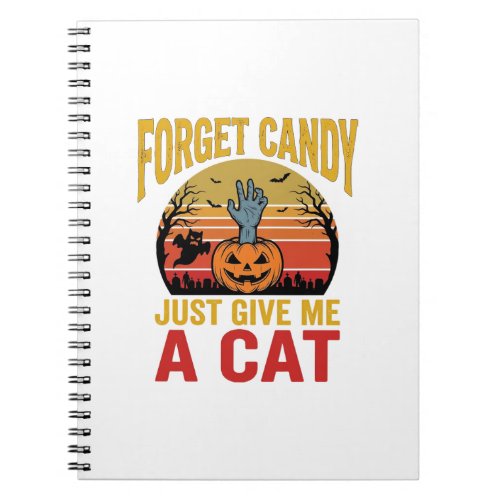 Vintage Halloween Cat Lover Funny Candy Shirt Desi Notebook