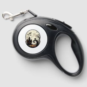 Vintage Halloween Cat Moon Haunted House Vector De Retractable Pet Leash