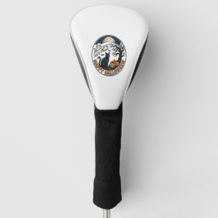 Vintage Halloween Cat Moonlit Ghost Badge_1 Golf Head Cover