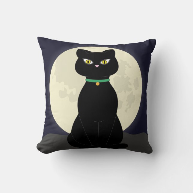 Vintage Halloween cat pillow (Front)
